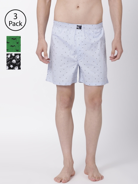 

Urban Dog Men Pack of 3 Printed Boxers UDBX100_UDBX148_UDBX151, Green
