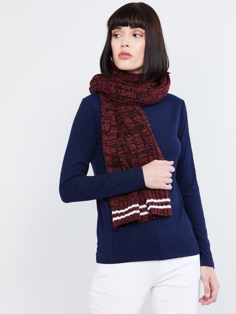 

max Women Maroon Solid Scarf
