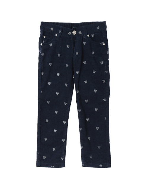 

Cherokee Girls Navy Blue & Off-White Regular Fit Printed Regular Trousers