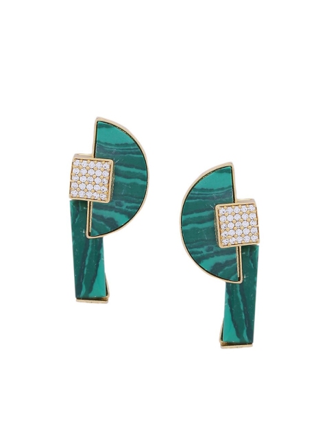 

Tistabene Gold-Plated & Green Contemporary Studs