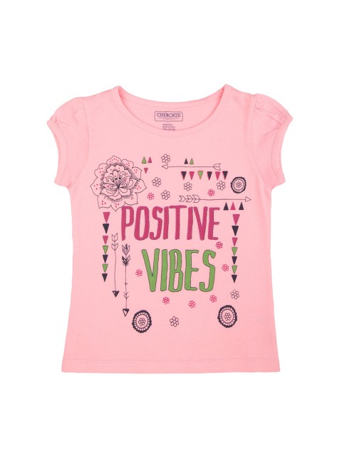 

Cherokee Girls Pink Printed Round Neck T-shirt
