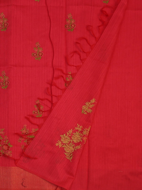 

Pothys Magenta Woven Design Pure Linen Saree