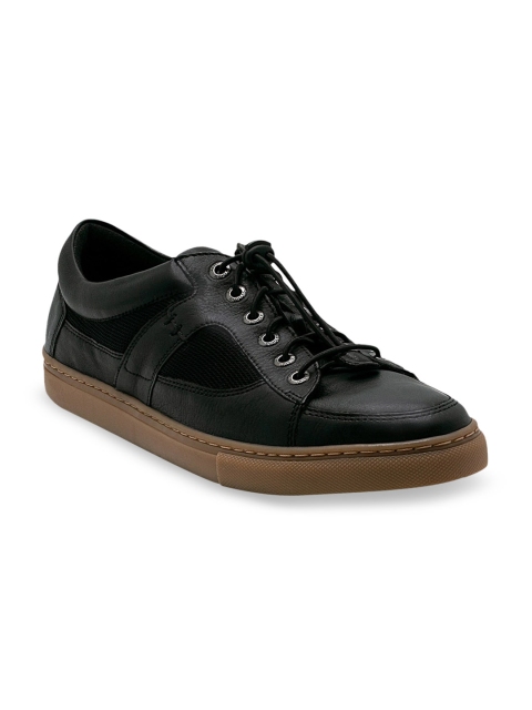 

KETHINI Men Black Solid Leather Derbys