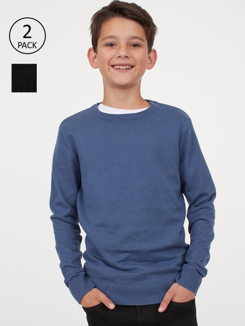 

H&M Boys 2-Pack Fine-Knit Jumpers, Blue