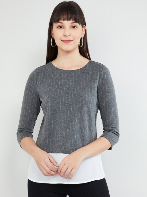 

max Women Grey Colourblocked Top