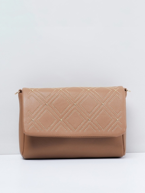 

max Tan Brown Embellished Sling Bag