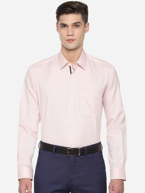 

Luxure by Louis Philippe Men Peach-Coloured Regular Fit Printed Formal Shirt