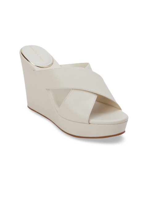 

CHARLES & KEITH Women White Solid Wedges