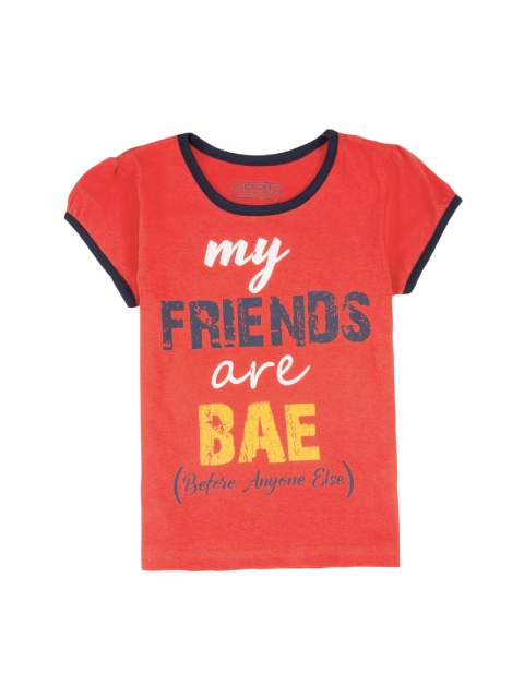 

Cherokee Girls Red & Blue Printed Contrast Trim T-shirt