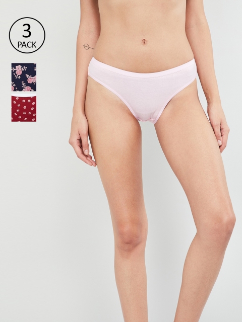 

max Women Pack Of 3 Bikini Briefs SU19LH09, Navy blue