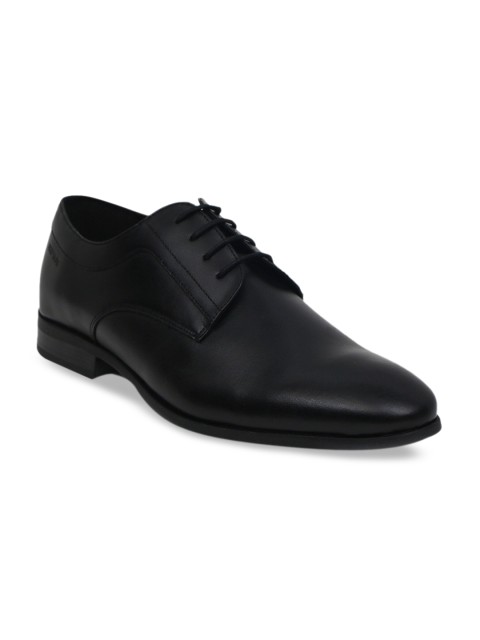 

Red Tape Men Black Solid Leather Formal Derbys