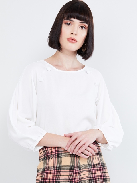 

max Women White Solid Top