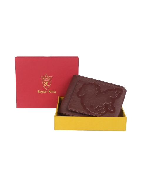 

STYLER KING Men Brown Solid Two Fold Wallet