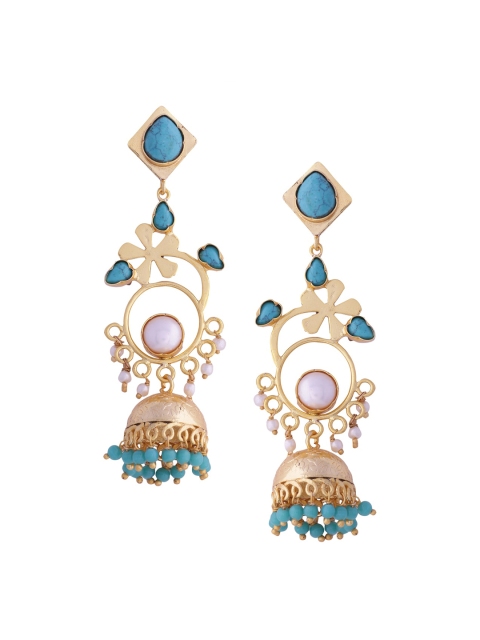 

Tistabene Blue Floral Jhumkas