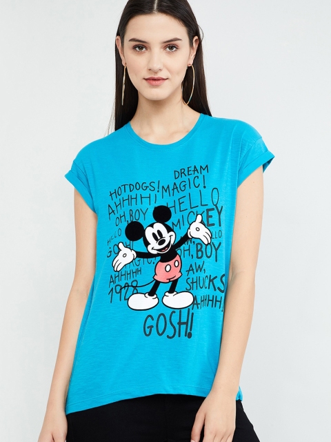 

max Women Blue Printed Top