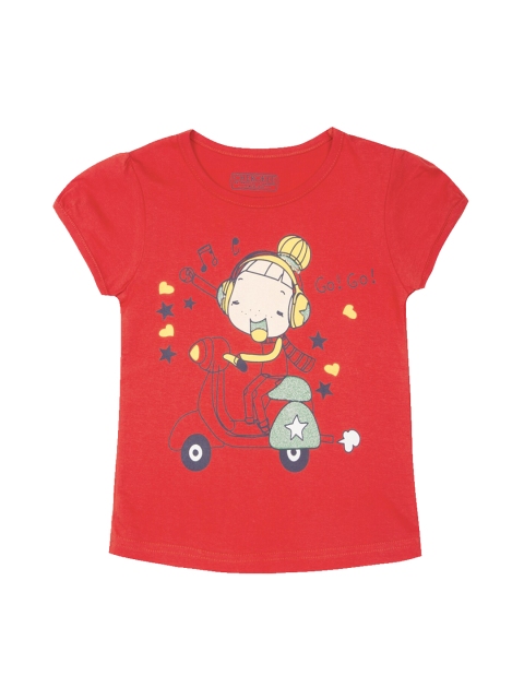 

Cherokee Girls Red & Blue Printed Round Neck T-shirt
