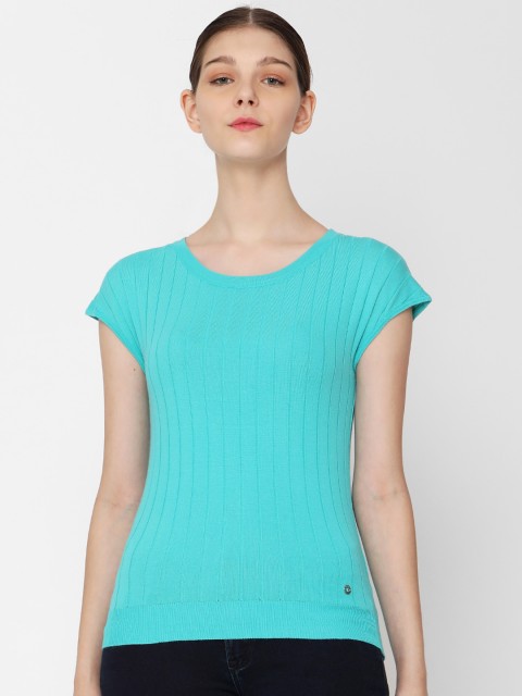 

Deal Jeans Women Sea Green Self Design Top