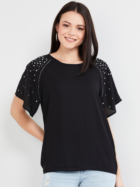 

max Women Black Solid Top