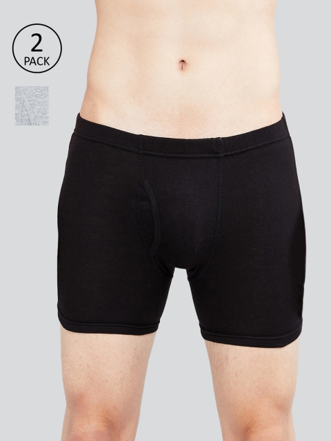 

max Men Pack Of 2 Black & Grey Boxer Style Briefs NOSBTSRGREY MELANGE