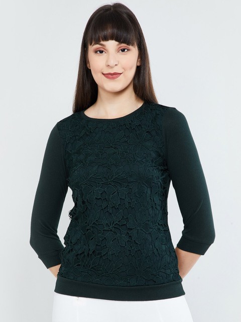 

max Women Green Self Design Top