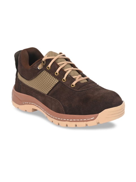

mr.wonker Men Brown Woven Design Trekking Shoes