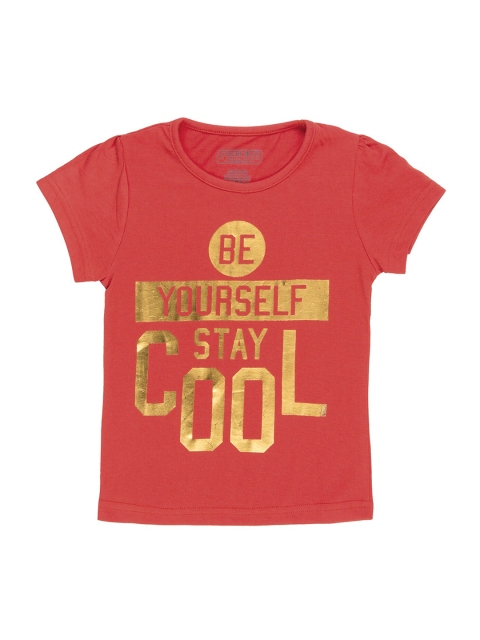 

Cherokee Girls Red Printed Round Neck T-shirt