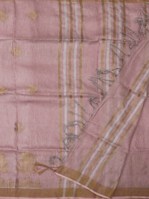 

Pothys Pink Woven Design Pure Linen Saree