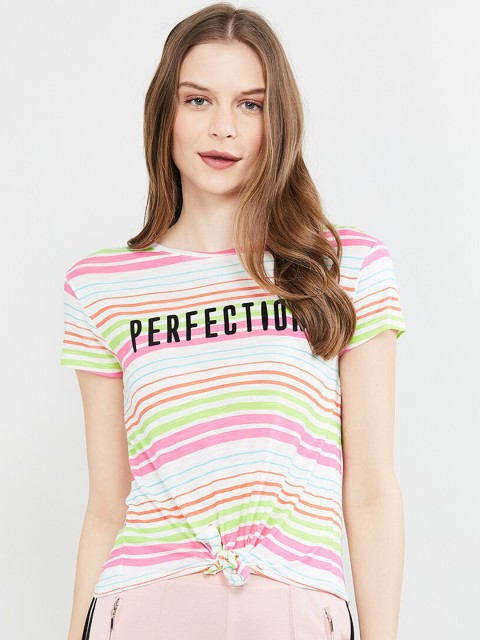 

max Women Multicoloured Candy Striped Top, Multi