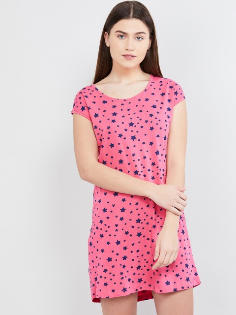 

max Pink & Navy Blue Star Print Sleep Shirt