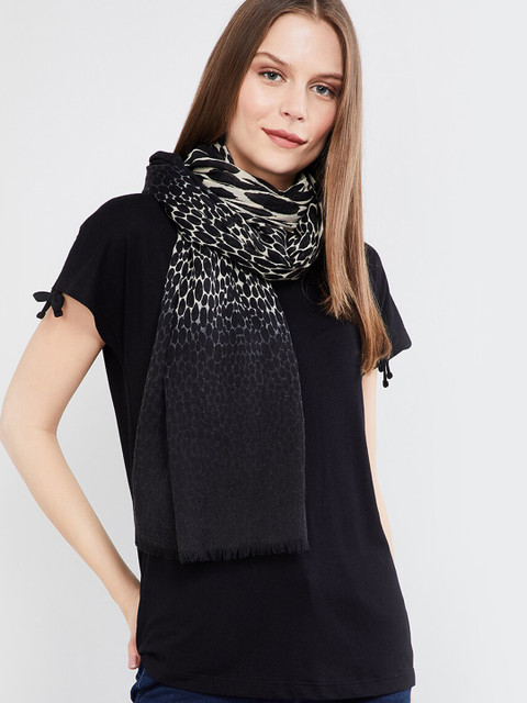 

max Women Black Printed Scarf