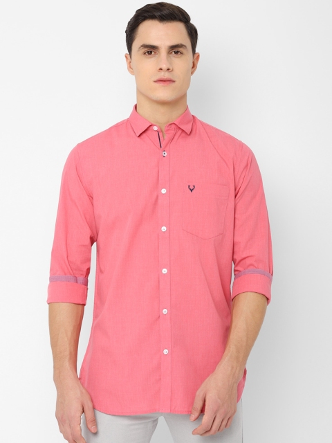 

Allen Solly Men Pink Slim Fit Solid Casual Shirt