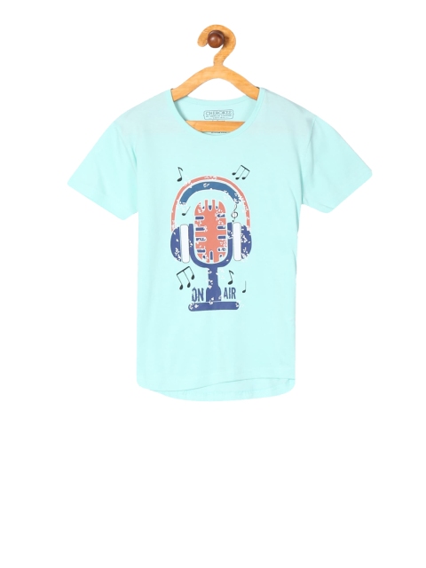 

Cherokee Girls Blue Printed Round Neck T-shirt