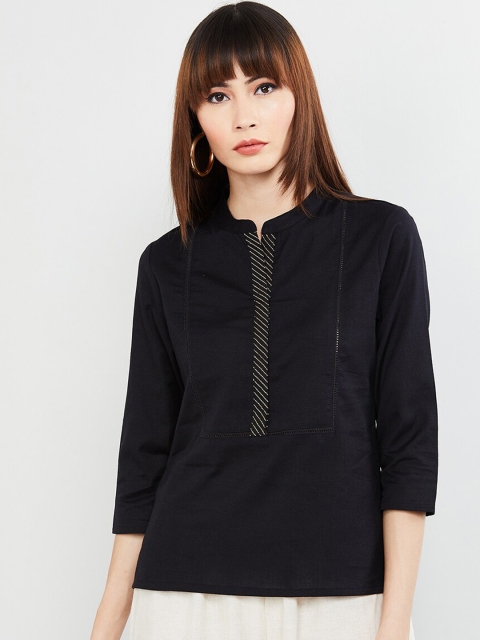 

max Women Black Solid Top