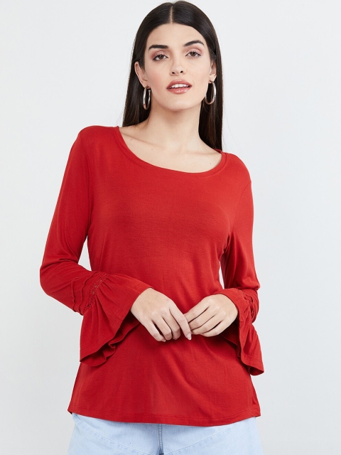 

max Women Red Solid Top