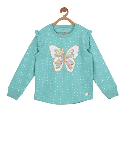 

Stupid Cupid Girls Sea Green Sequined Sweatshirt