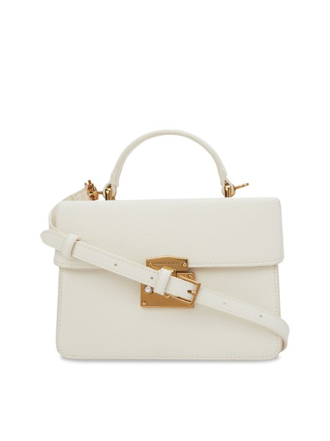 

CHARLES & KEITH Off-White Solid Satchel Bag