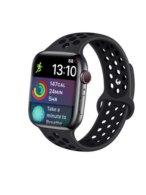 

TREEMODA Unisex Black Apple iWatch Silicon Strap