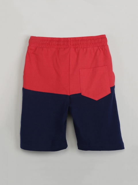 

max Boys Red & Black Colourblocked Regular Shorts