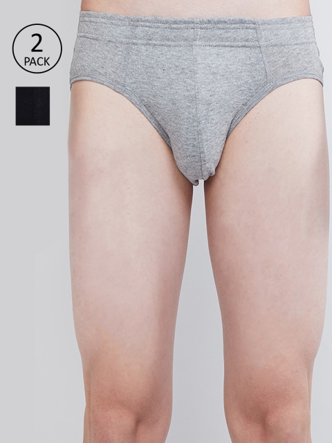 

max Men Pack Of 2 Solid Basic Briefs NOSCBSB, Grey melange