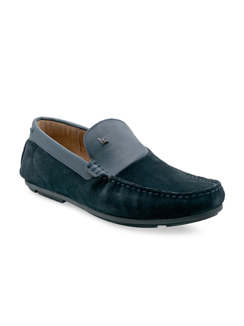 

KETHINI Men Navy Blue Nubuck Driving Shoes