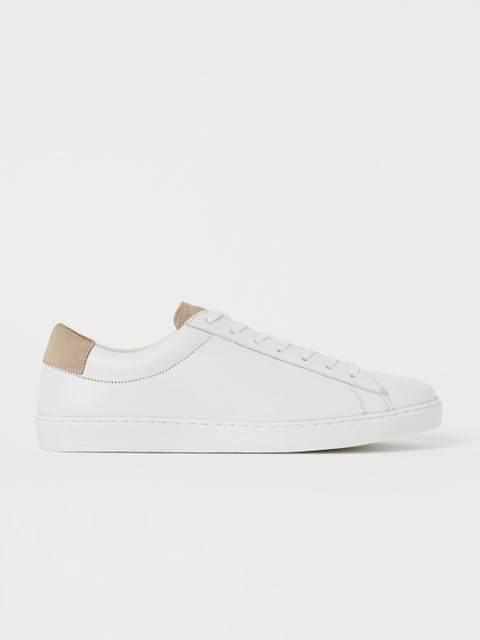 

H&M Men White Leather Trainers