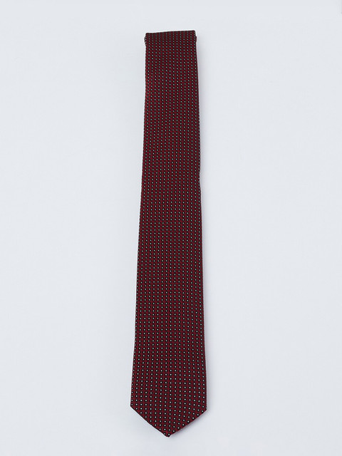 

max Maroon Woven Design Broad Tie