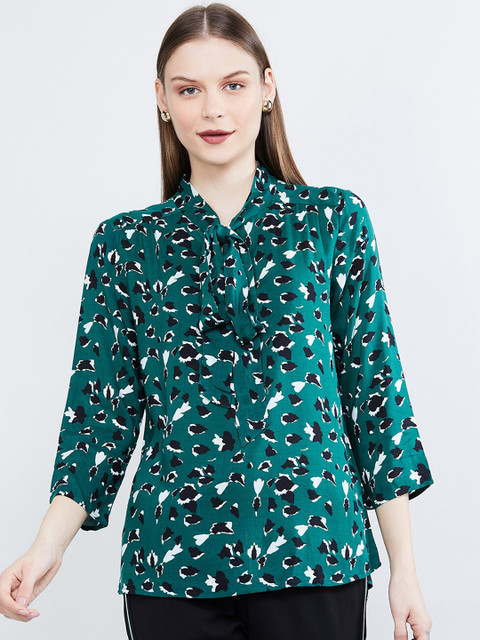 

max Women Green Printed Top