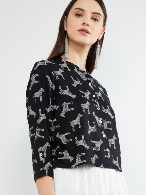 

max Women Black Printed Top