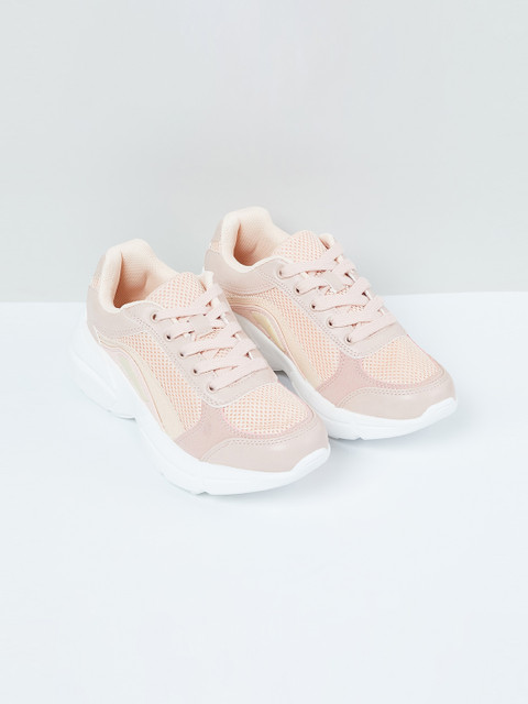 

max Women Peach-Coloured Colourblocked Sneakers