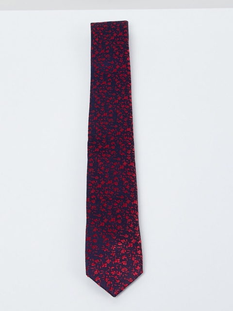 

max Blue & Red Woven Design Broad Tie
