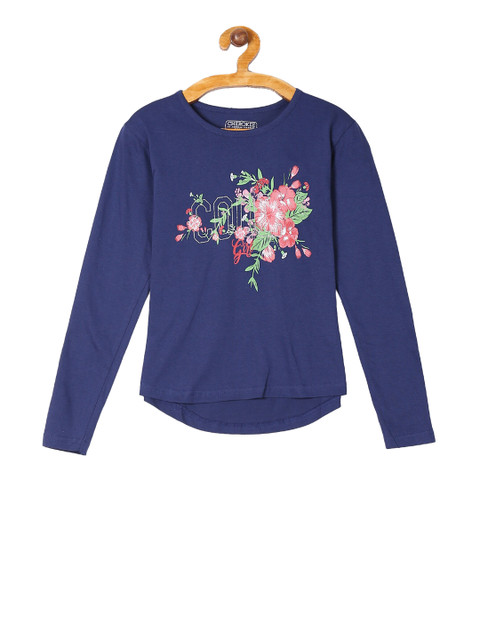 

Cherokee Girls Blue Printed Round Neck T-shirt