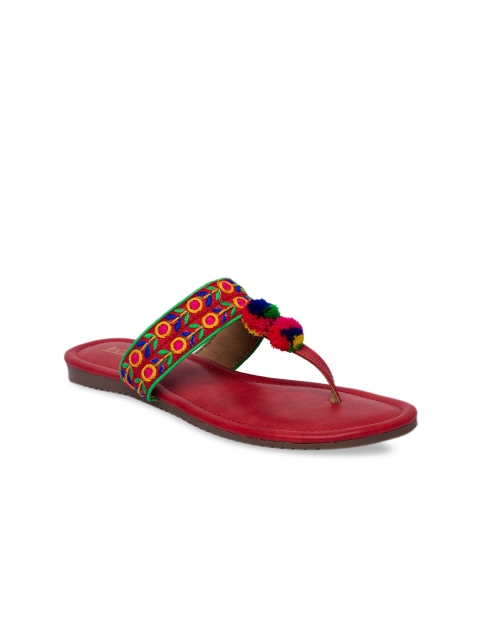 

Inc 5 Women Red Printed T-Strap Flats