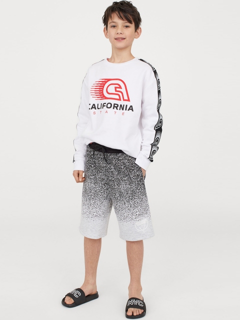 

H&M Boys Grey Printed Sweatshirt Shorts