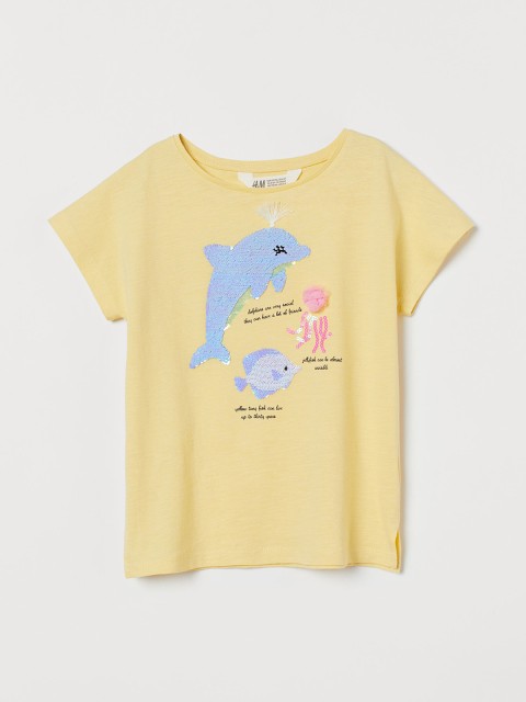 

H&M Girls Yellow Motif-Front Top